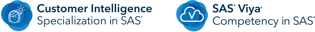 SAS Customer Intelligence and Viya logos