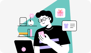 Person on the Internet illustration