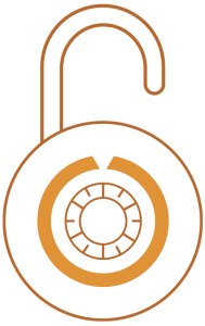 Orange lock graphic