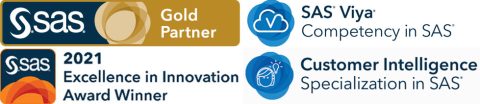 SAS Gold Partner, SAS Viya, SAS Customer Intelligence & Munvo 2021 Award Winner of the SAS Excellence in Innovation graphic